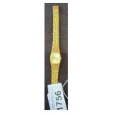 Carole Quartz Wristwatch with Textured Goldtone Ba