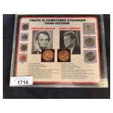 Abraham Lincoln and JFK Coin Display Plaque
