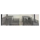 Metal Mesh Organizer Baskets on Rack