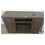 Brown Media Console with Built-In Heater