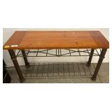 Wood and Metal Console Table