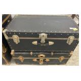 Two Steamer Trunks with Metal Hardware