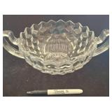 Pressed Glass Bowl with Dual Handles