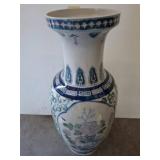 Large Ceramic Vase with Floral Motif