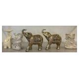 Ceramic and Metal Elephant Figurines