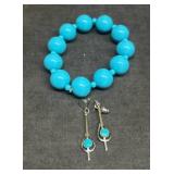 Turquoise Bead Bracelet and Earrings Set