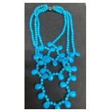 Turquoise Hue Multi-Strand Beaded Necklace