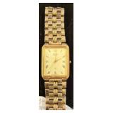 Seiko Quartz Tank Watch with Metal Link Band