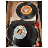 Vinyl 45 RPM Records in a Box