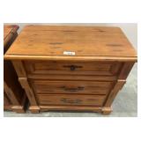 Wooden Three-Drawer Side Table
