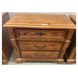 Three-Drawer Wooden Nightstand With Hardware