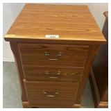 Two-Drawer Oak Wood Filing Cabinet