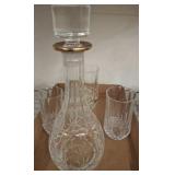 Crystal Decanter and Glassware Set