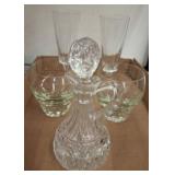 Crystal Decanter with Mixed Glassware Set