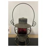 Dressel Arlington Railroad Lantern with Red Globe