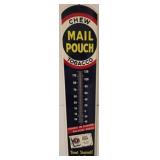 Mail Pouch Tobacco Advertising Metal Thermometer