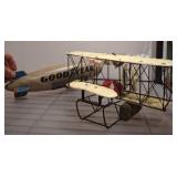Goodyear Blimp and Vintage Airplane Model