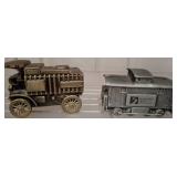 1974 Banthrico Cast Metal Train Bank Set