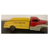 Pressed Steel Baggage Toy Truck, Red and Yellow