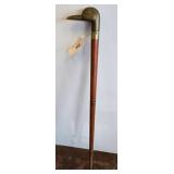 Wooden Cane with Duck Head Metal Handle