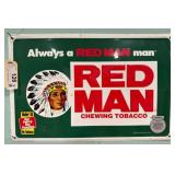 Red Man Chewing Tobacco Tin Sign, 18x12