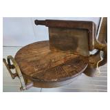 Cast Iron and Wood Rotary Style Food Cutter