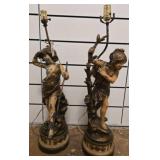 Figural Table Lamps, 29" Tall