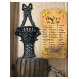 Cast Iron Decor, Wood Sign, Metal Cork Bottle Stop