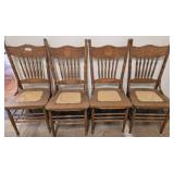 Wood Dining Chairs with Cane Seats