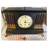 Black Mantel Clock with Roman Numeral Dial