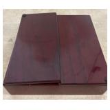 Wooden Box with Sliding Lid and Small Perfume Lot