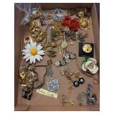 Costume Jewelry With Floral Motifs