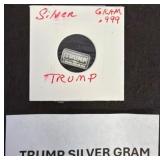 Silver .999 Gram Bar with Trump Motif