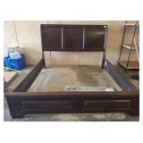 King Size Dark Wood Bed Frame