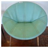 Mid-Century Modern Aqua Upholstered Chair