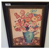 Framed Floral Still Life Painting, 24x30 w1