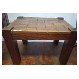 Wood Coffee Table with Brass Accents, 28x20x20