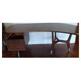 Mid-Century Modern Wood Desk with Drawer
