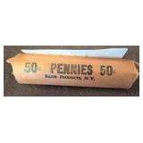 Roll of Pennies, Marked 1951-D