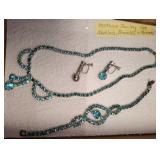 Rhinestone Jewelry Set with Necklace and Earrings