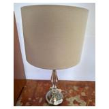 Table Lamp with Crystal Accents and Tan Shade