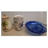 Decorative Lot: Ceramic Vases and Glass Bowl