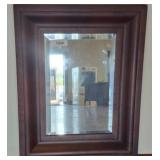 Framed Wall Mirror with Wooden Border