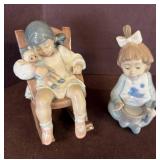 Lladrï¿½ Figurines of Child in Rocker and Drummer