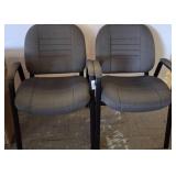 Grey Fabric Office Chairs with Armrests