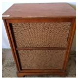 Wooden Storage Cabinet With Hinged Lid