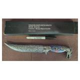 Dragon Knife With Sheath, Ornate Handle Design