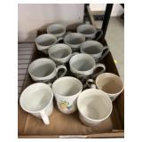 Ceramic Coffee Mugs, Floral and Plain