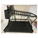Metal Dish Rack and Wood Framed Sign