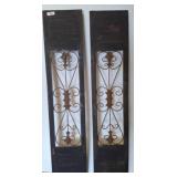 Wooden Shutters With Metal Scroll Insets